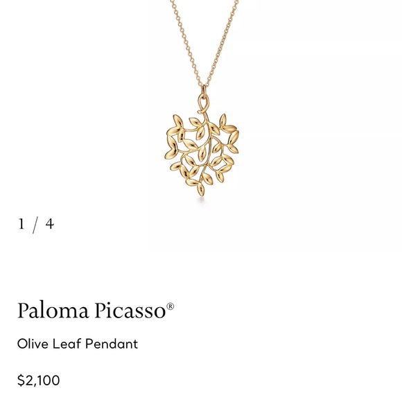 $2,100 Tiffany & Co. 18k rose gold Picasso olive leaf pendant - Picture 8 of 8